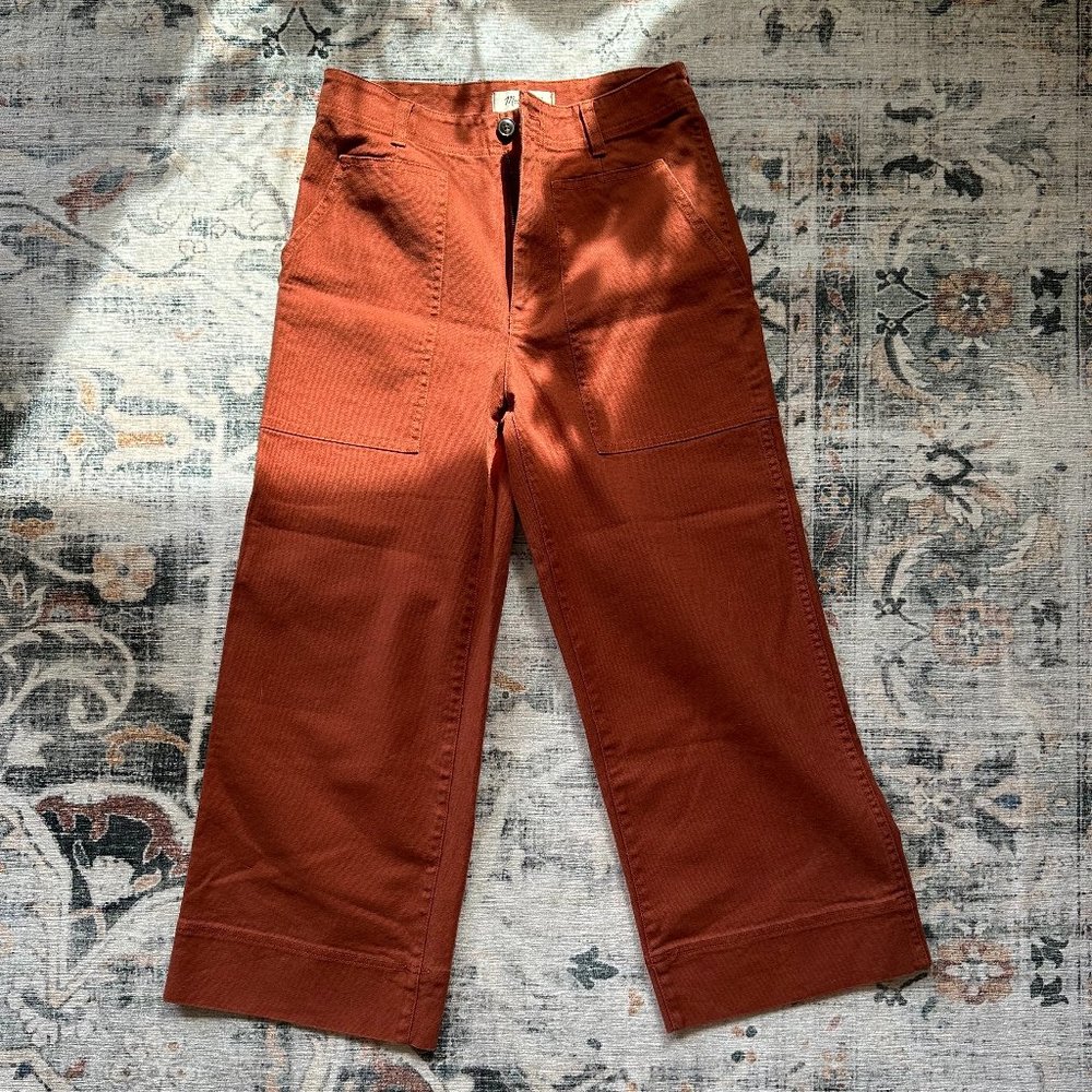 Madewell Size 27 Rust Utility Wide Leg Full Length Pants